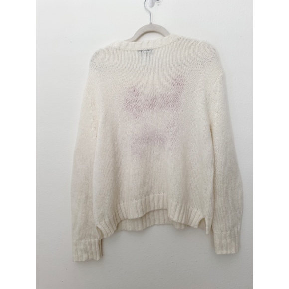 Wooden Ships Santa Baby Holiday Mohair Hand Knit Crew Neck Sweater S/M - Picture 5 of 6